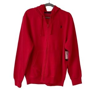 NWT Red US Polo Assn zip up hoodie
